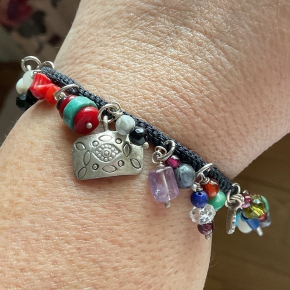 Hand Made Tibetan Sterling Silver/Colorful Glass Beads Bracelet New - Picture 2 of 10